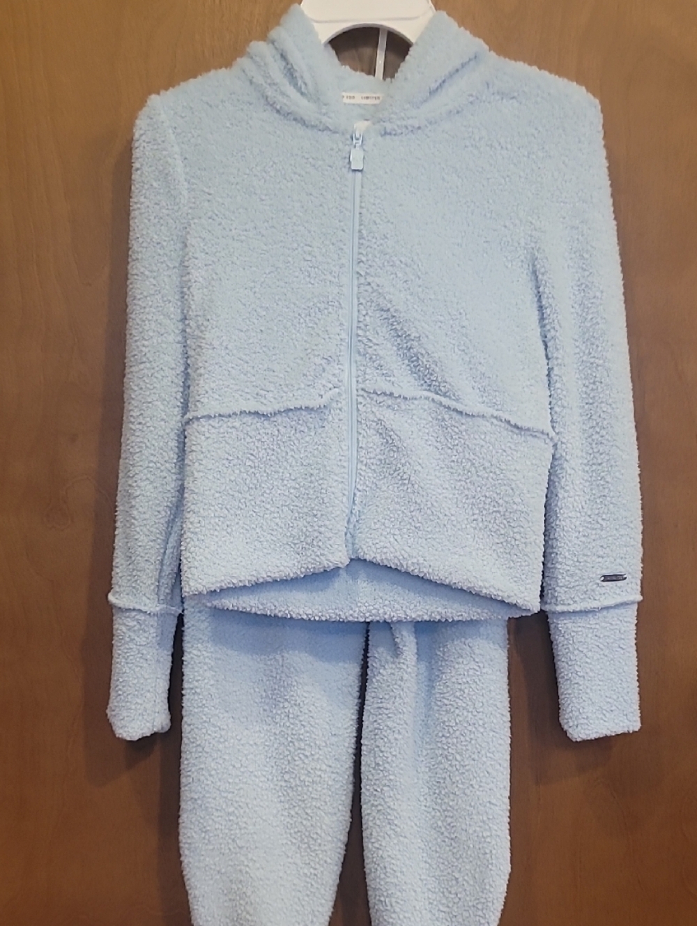 Limited Too Light Blue Plush Hooded Pajama Set